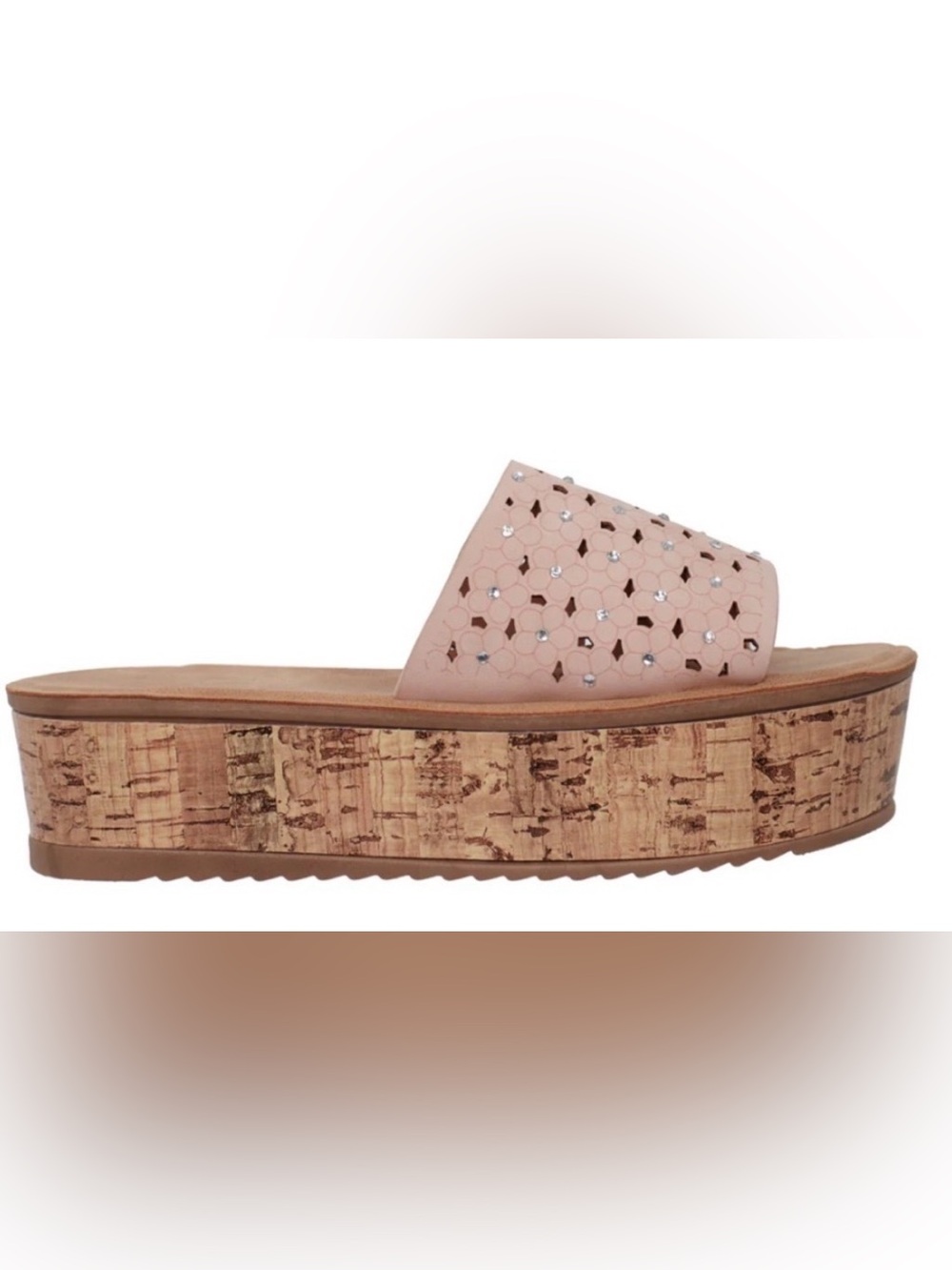 Alexis Bendel Cutout Floral Platform White Paloma Sandals Rhinestones NWT SIZE 9